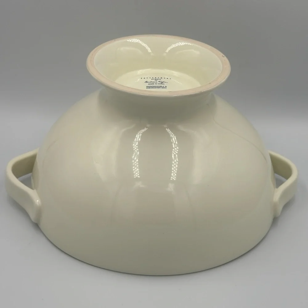 Pottery Barn Studio Ivory by Barbara Eiger Large Pedestal Serving Bowl